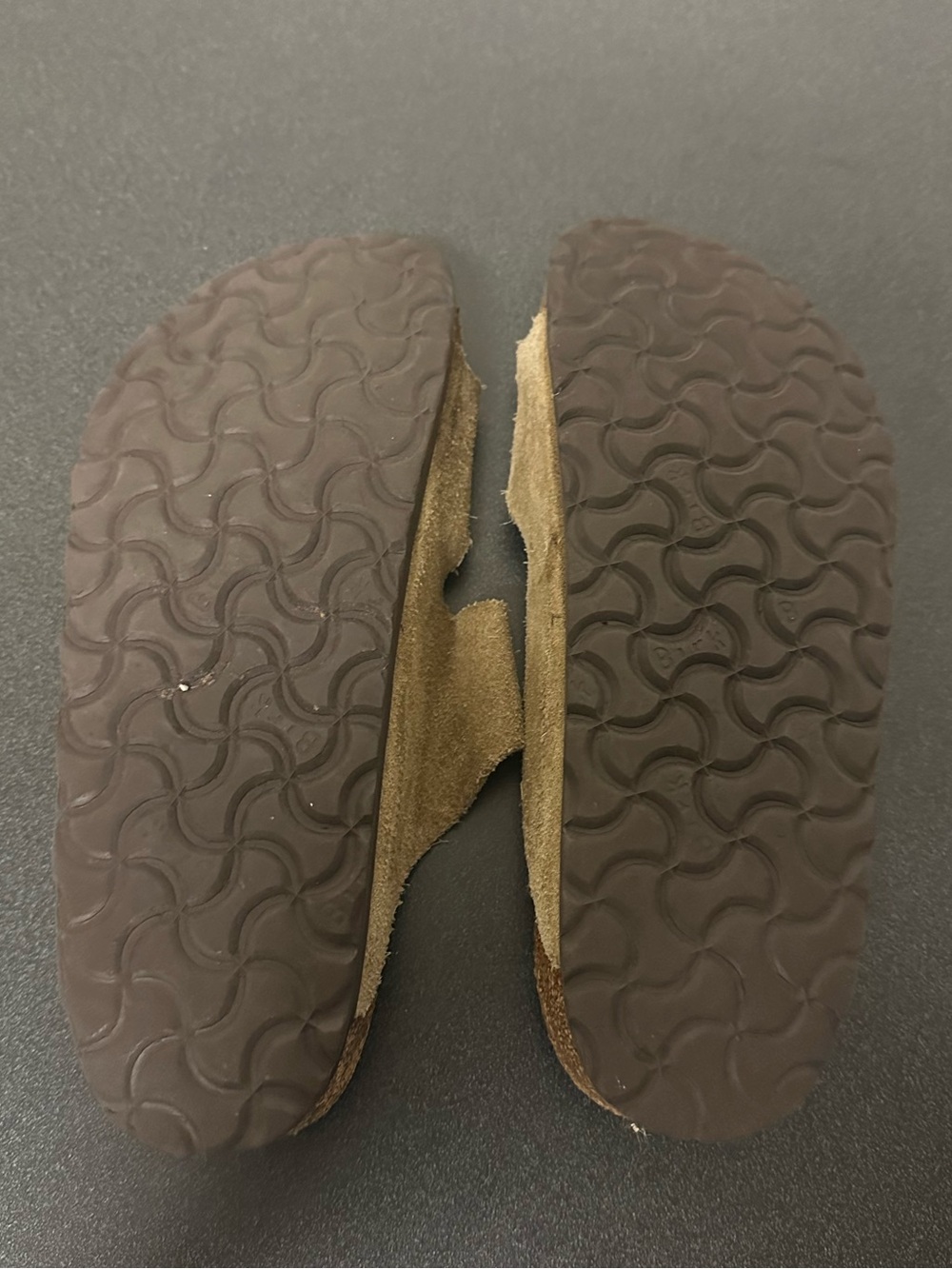 Birkenstock Suede Two-Strap Sandals in Tan - Picture 8 of 9